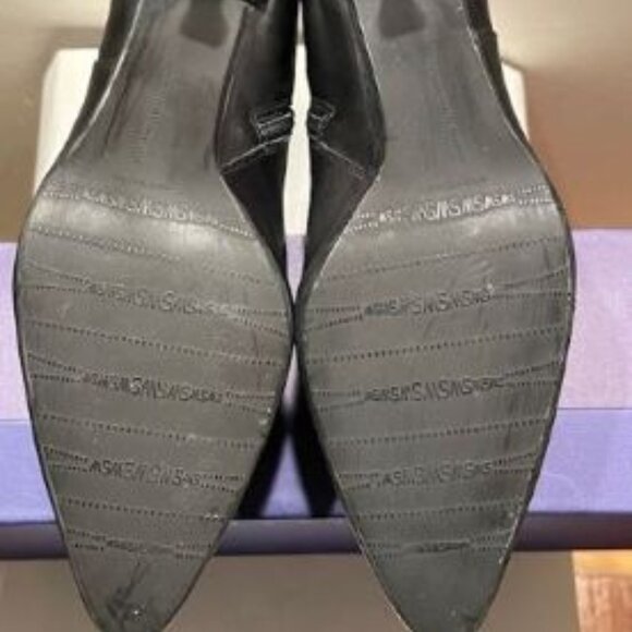 Stuart Weitzman Hola Knee High Leather Boots Black 8.5M - Picture 6 of 8